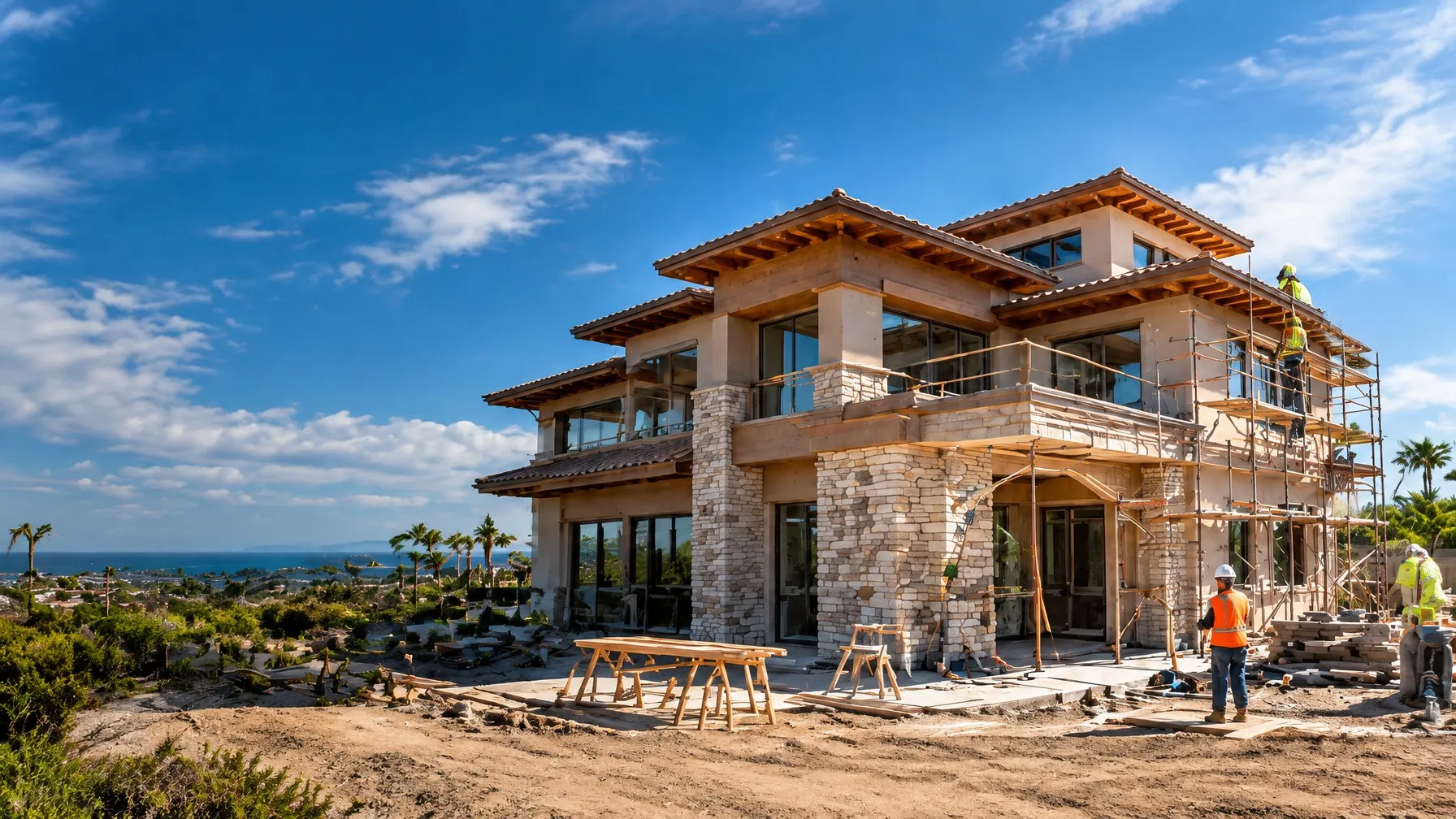 Custom San Diego home taking shape during construction
